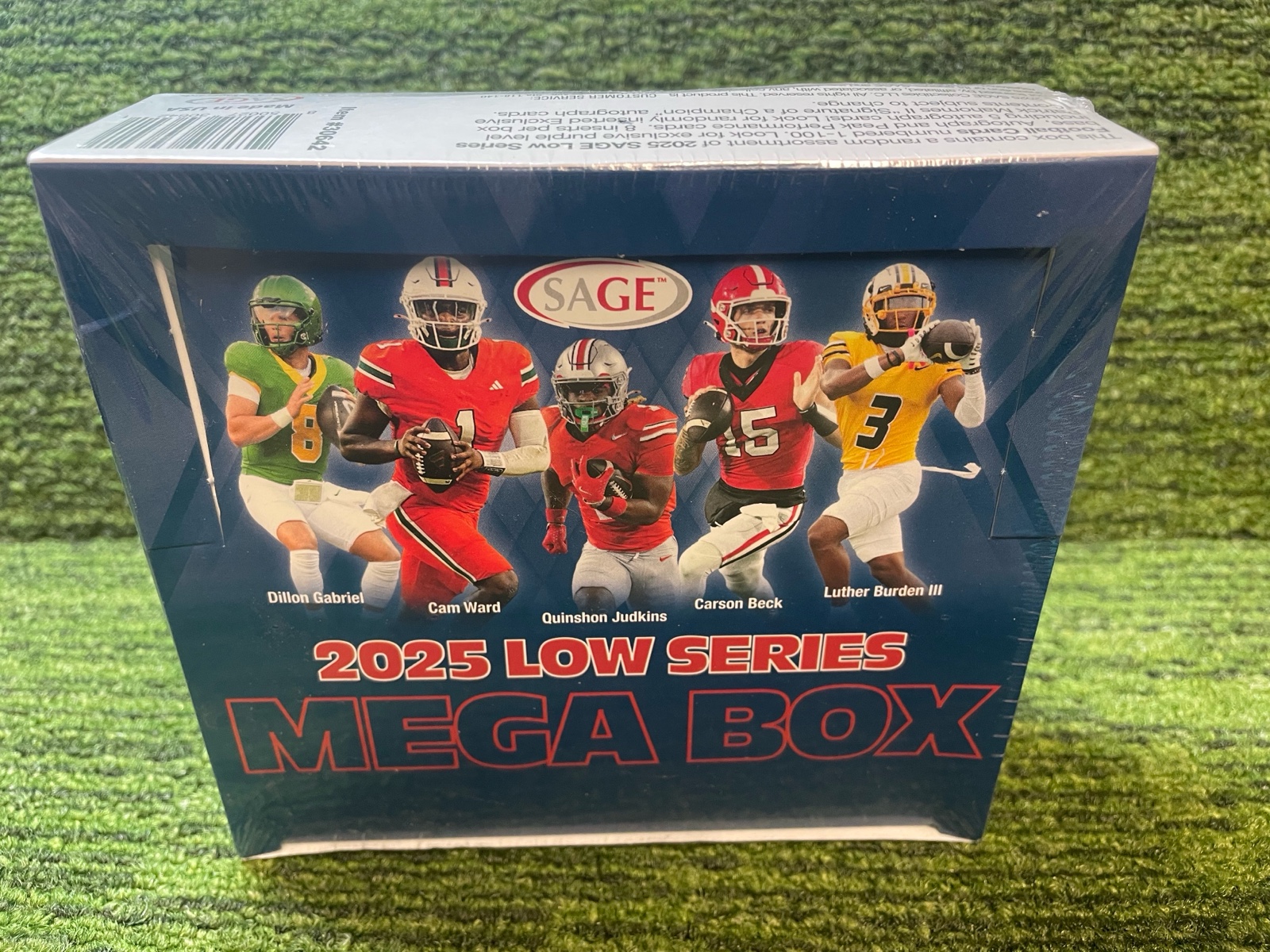 lot 152 image: 2025 Low Series SAGE Mega Box- 8 Inserts Included, 5 Autographs per Box