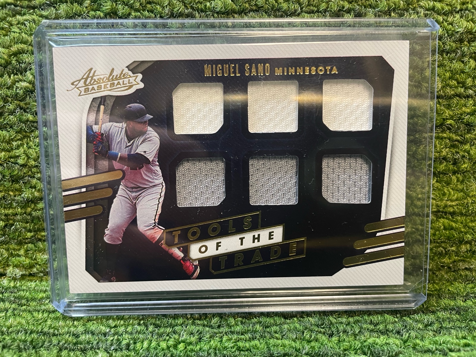 lot 155 image: 2021 Absolute Baseball Miguel San- Tools of the Trade Patch Card, Minnesota Twins