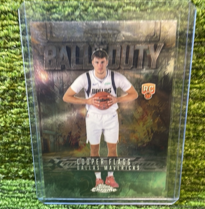 lot 165 image: 20252026 Topps Chrome Basketball Cooper Flagg rookie card Dallas Mavericks Ball of Duty Insert RC 