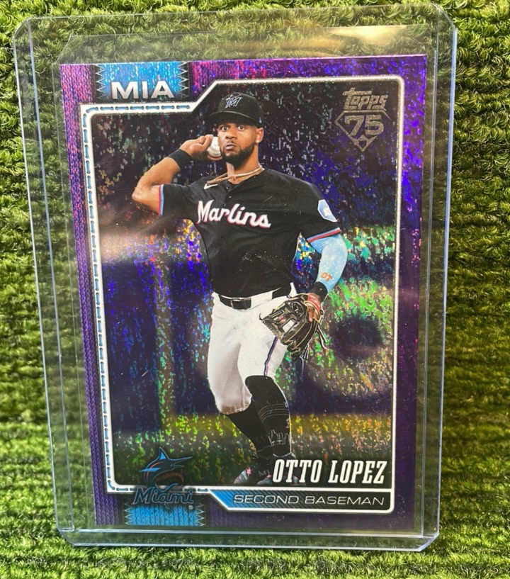 lot 17 image: 2025 Topps75 Purple Variation, OTTO Lopez, Miami Marlins #D 250