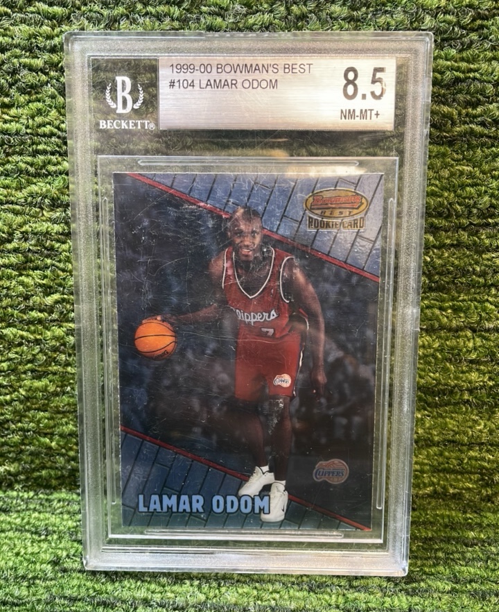 lot 172 image: 19992000 Bowman Best Lamar Odom LA Clippers Beckett graded 8.5