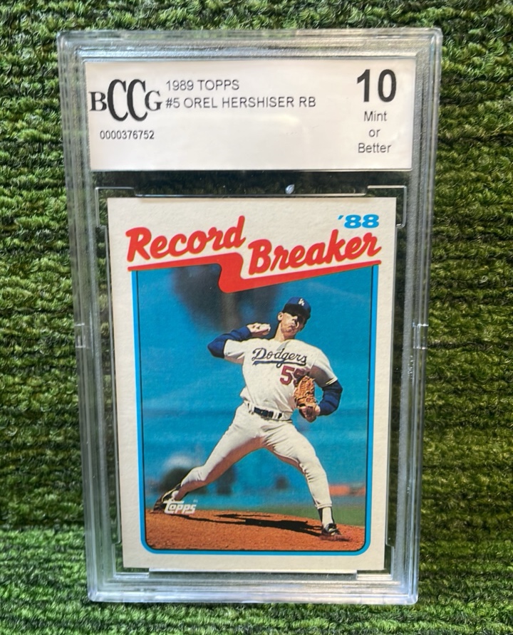 lot 175 image: 1989 Topps OREL HERSHISER Record Breaker BCCG graded 10