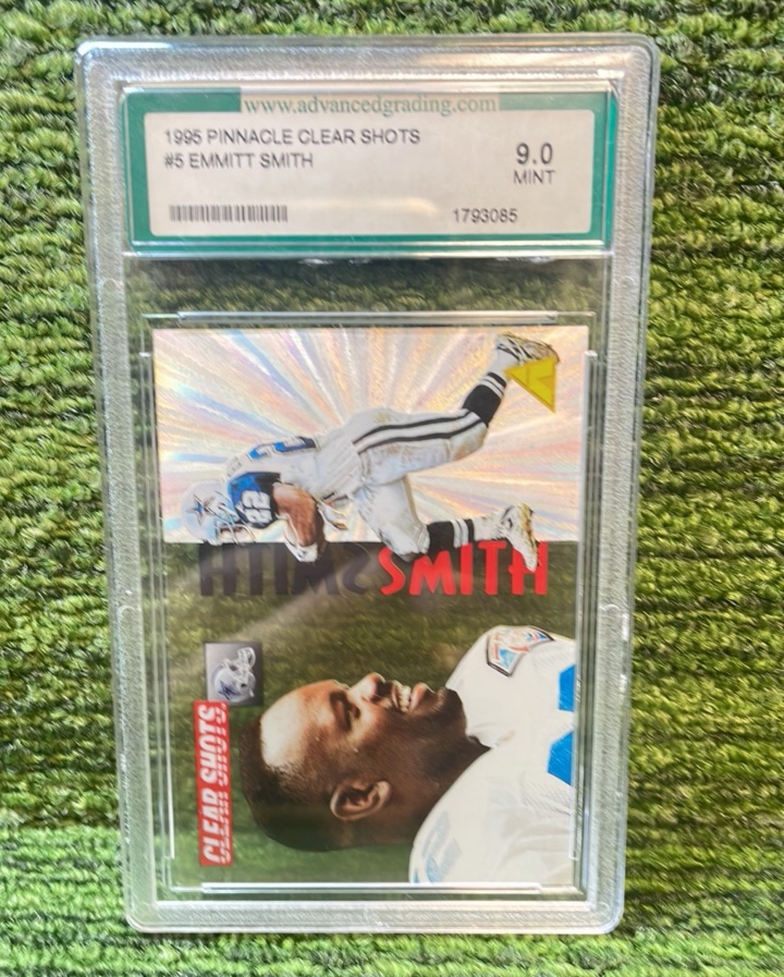 lot 179 image: 1996 Pinnacle Clear Shots Emmitt Smith, Dallas Cowboys graded MINT 9.0