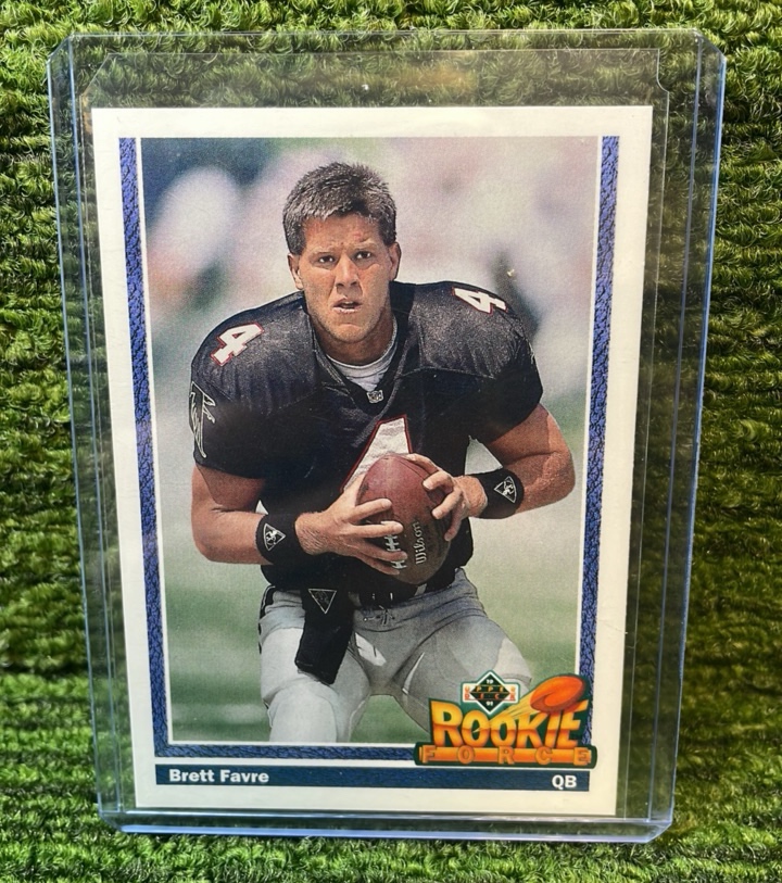 lot 31 image: 1991 Upper Deck Rookie Brett Favre, QB Atlanta Falcons RC