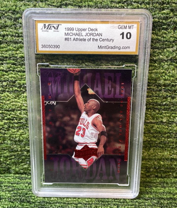 lot 35 image: 1999 Upper Deck Michael Jordan Athlete of the Century Graded 10 Chicago Bulls