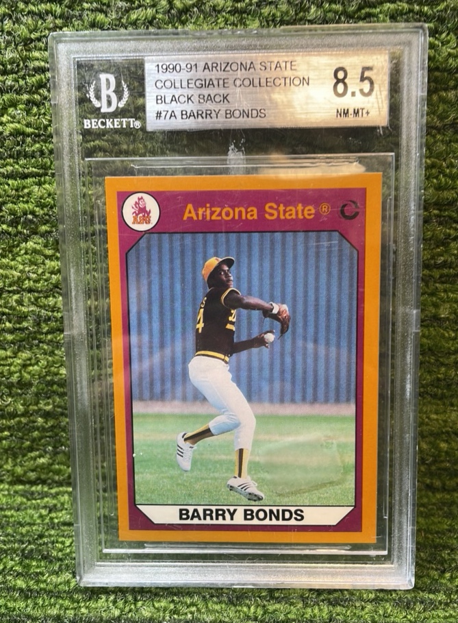 lot 39 image: 199091 Arizona State Collegiate Collection Black Back Bonds Beckett graded 8.5 Sun Devils