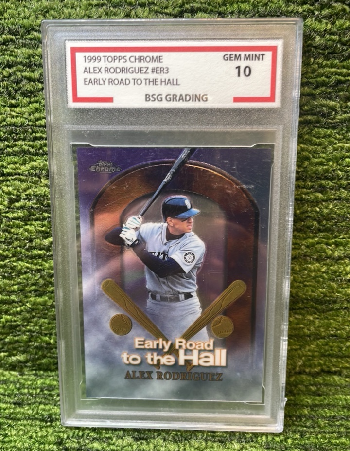 lot 41 image: 1999 Topps Chrome Early Road to the Hall, Alex Rodriguez, Seattle Mariners graded GEM MINT 10
