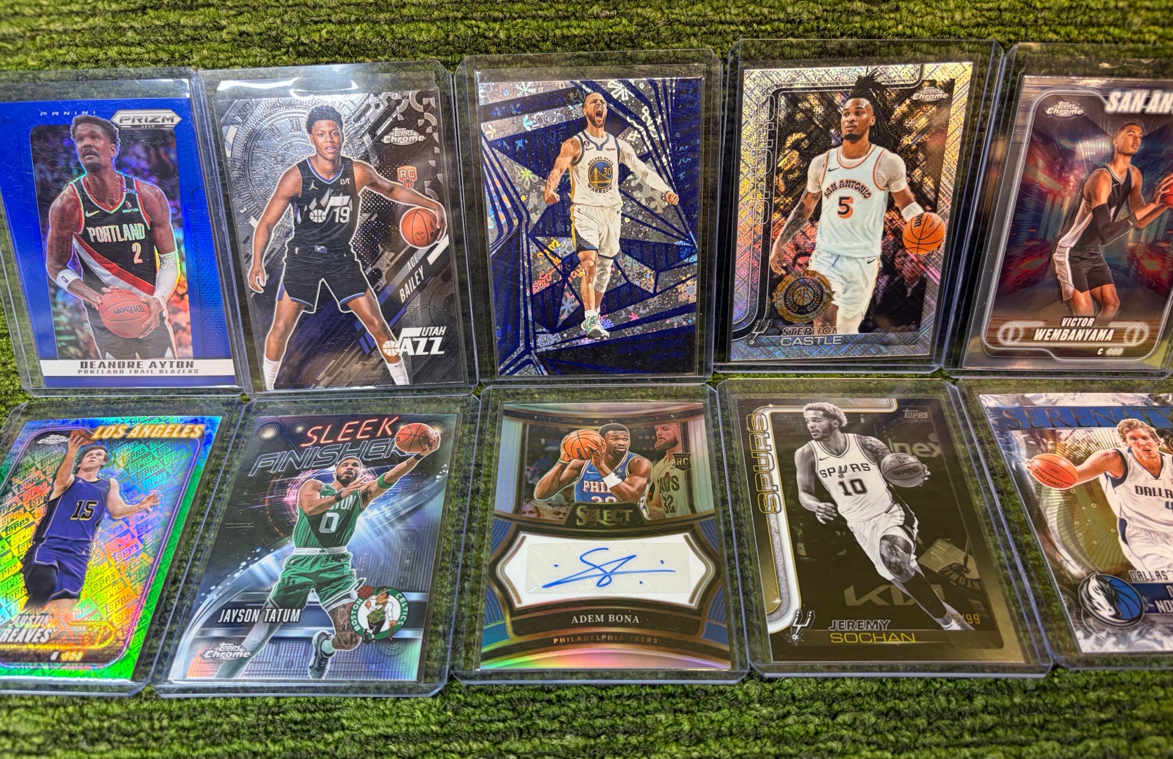 lot 46C image: NBA Mixed Lot of 10 Cards Total- Numbered, Insert, Auto, & Stars