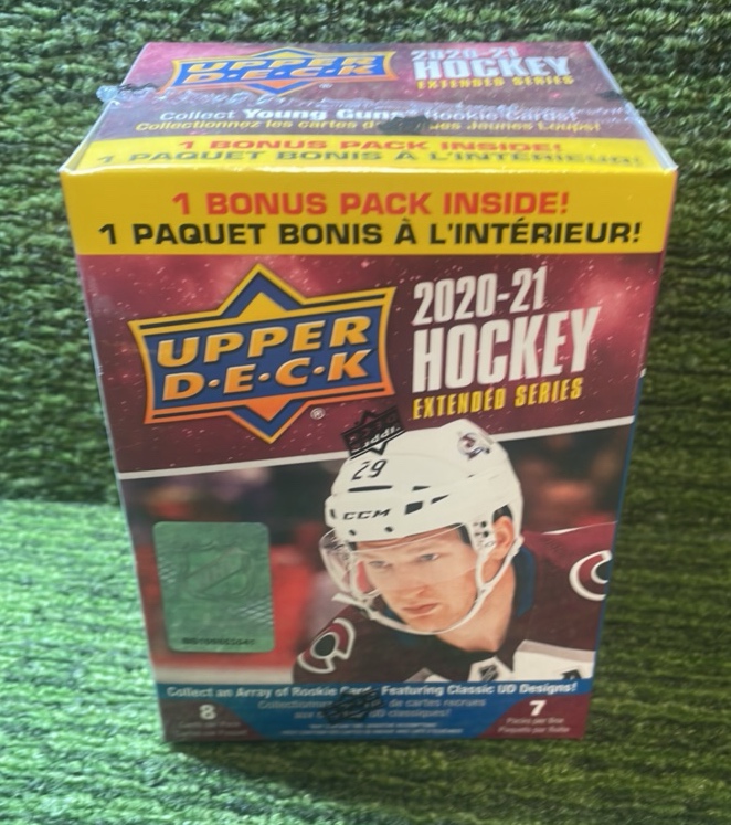 lot 5 image: 202021 Upper Deck NHL Hockey Blaster Box, 8 Cards per Pack, 7 Packs per Box, Chance to get Young Guns