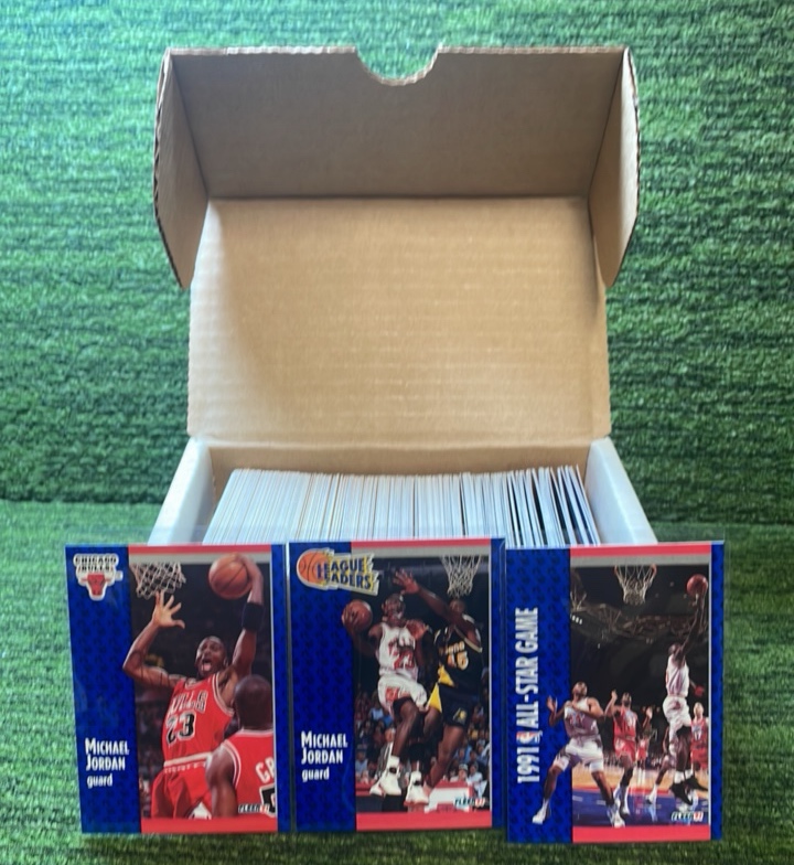lot 50 image: 199192 Fleer Basketball Cards Complete Set (#1-240) JORDAN