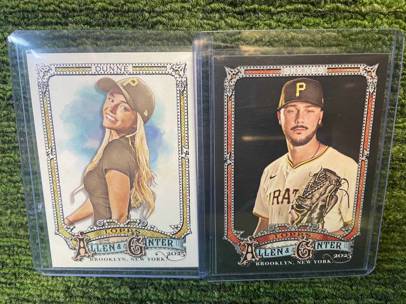 lot 74 image: 2025 Topps Allen and Ginter Couple, Paul Skeens x Black, and Livvy Dunn