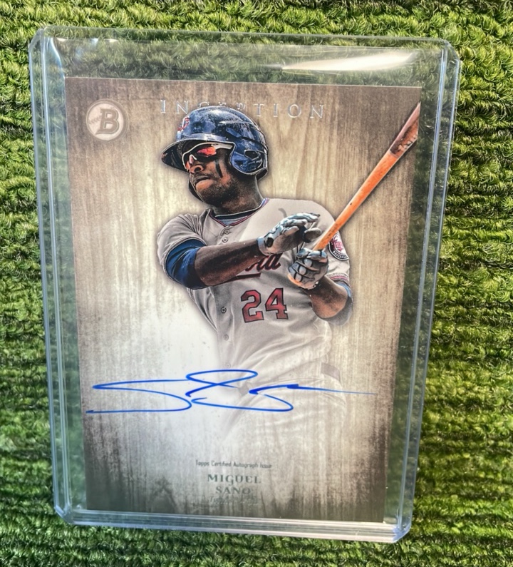 lot 77 image: Miguel Sano- On Card Autograph Bowman Inception 2014 Insert Minnesota Twins