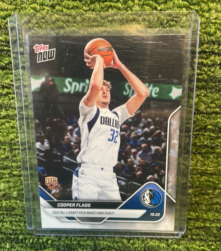 lot 80 image: 2025 Topps Now Cooper Flagg rookie card Dallas Mavericks RC