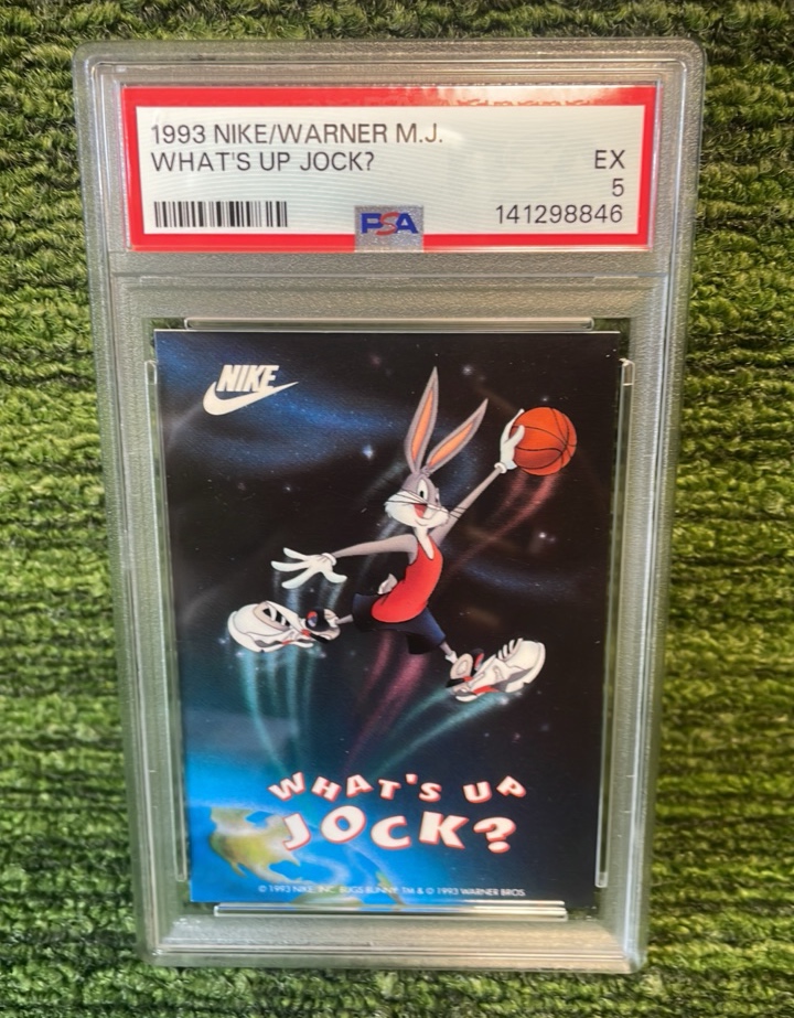 lot 90 image: 1993 NikeWarner M.J. Whats up JOCK PSA Graded EX 5