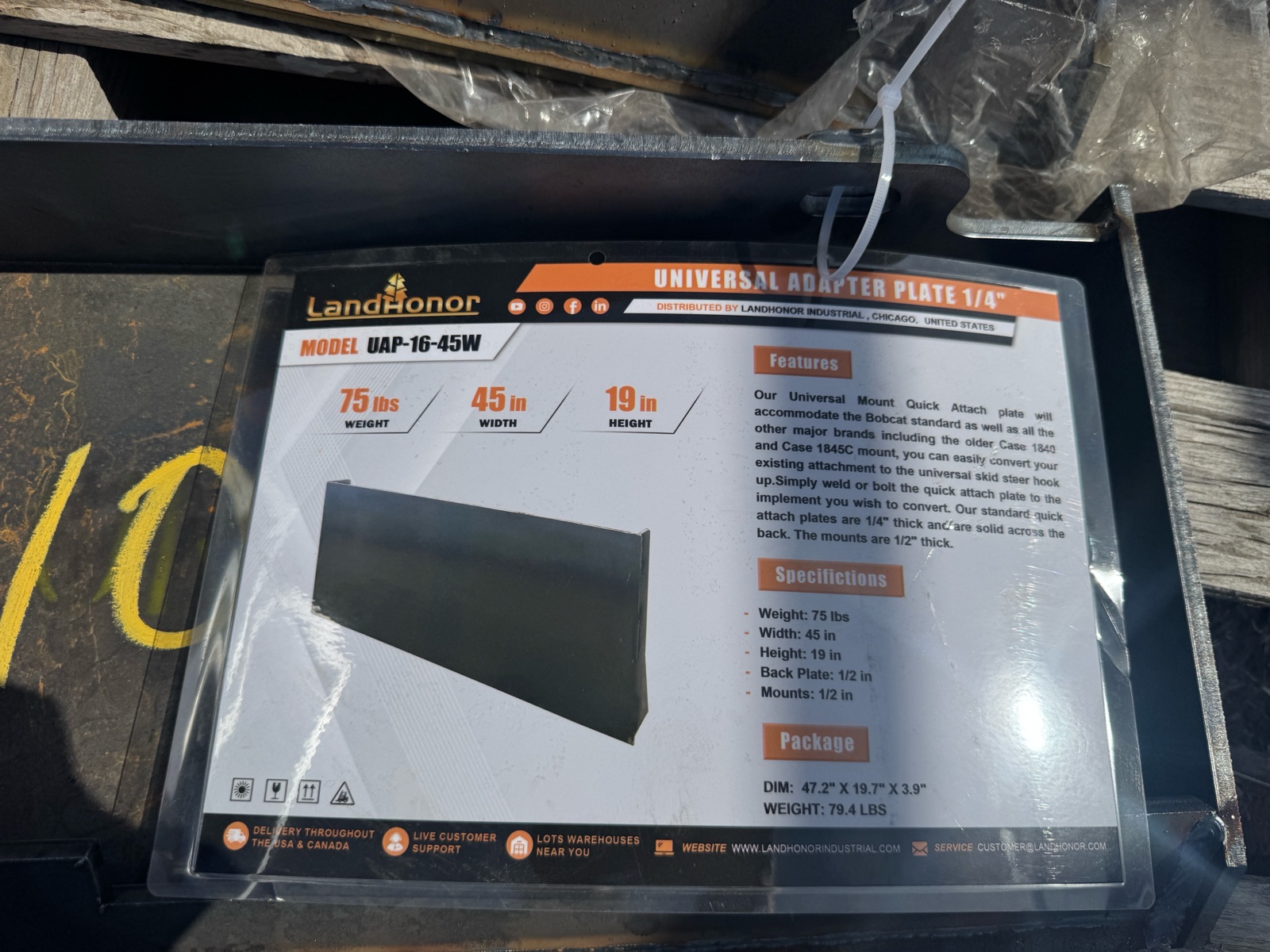 TORO Dingo Mount Plate - Heavy Gauge - LandHonor - 2026 - Unused - MAP-16-24W