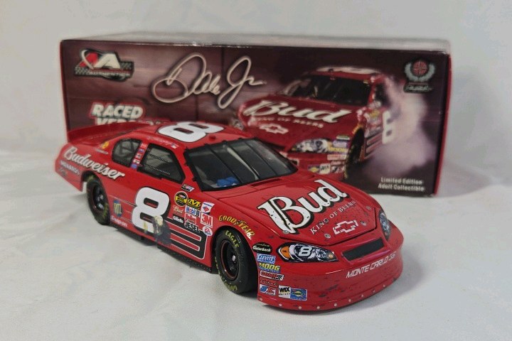 lot 104 image: Dale Earnhardt Jr. 2006 Budweiser Richmond Win Monte Carlo SS  Red Diecast with Original Box