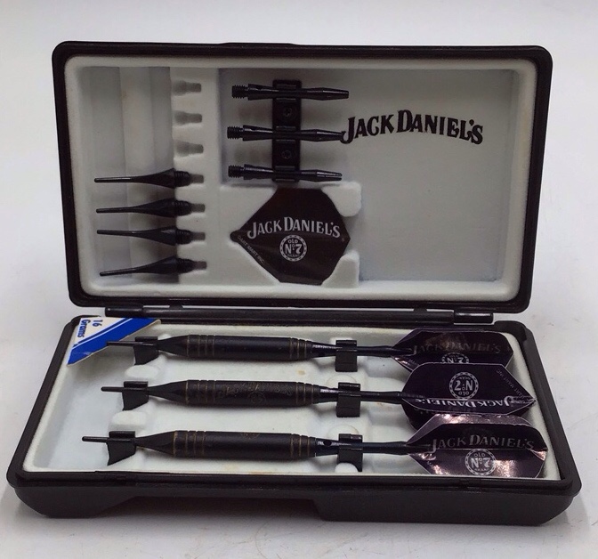 lot 11 image: Vintage Jack Daniels Dart Set  Old No. 7 Branded with Case