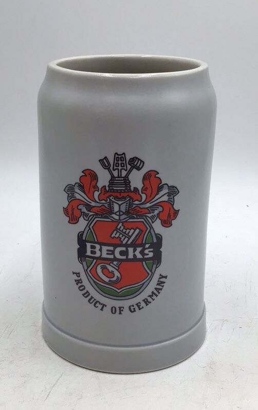 lot 147 image: Vintage Becks Beer Stein  Ceramarte Made in Brazil with Crest Design