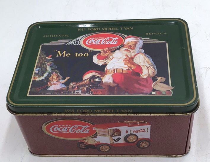 lot 165 image: Coca-Cola 1913 Ford Model T Van Replica  Diecast Delivery Truck in Tin