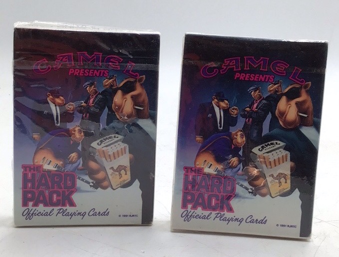 lot 222 image: 1991 Camel The Hard Pack Playing Cards  Sealed Pair