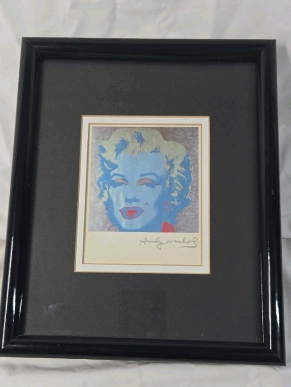 lot 228 image: Framed Andy Warhol Marilyn Monroe Print