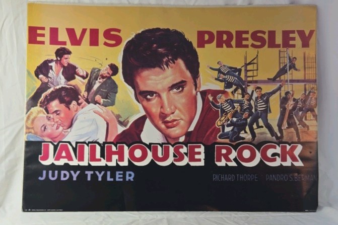 lot 236 image: 1987 Jailhouse Rock Movie Poster Reprint  Elvis Presley