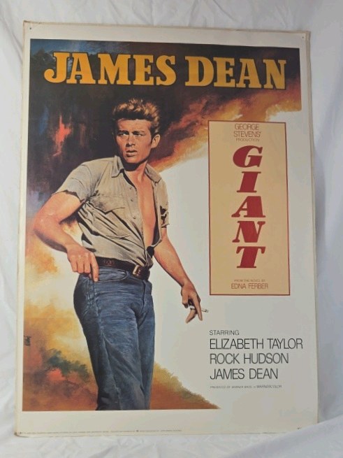 lot 237 image: 1986 James Dean Giant Movie Poster Reprint  Authorized by James Dean Foundation