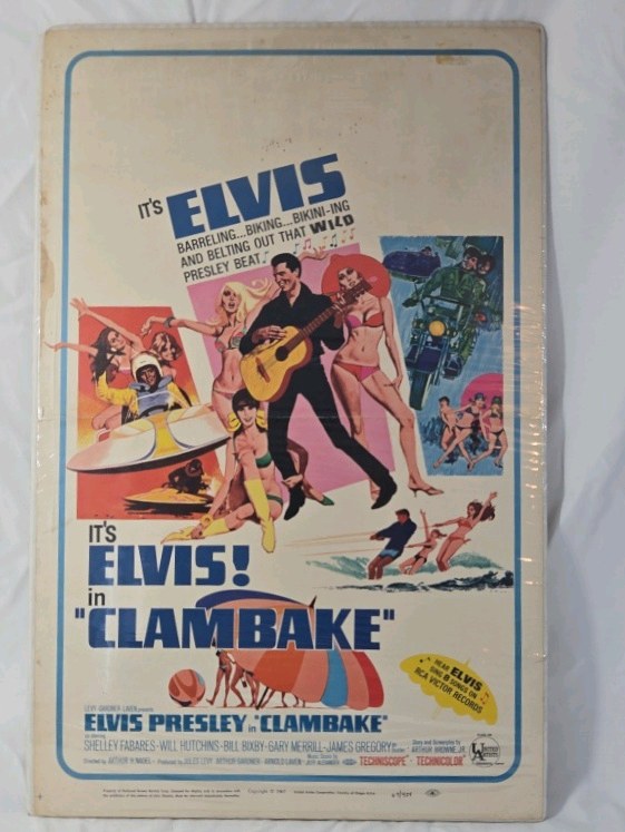 lot 238 image: 1967 Clambake Movie Poster  Elvis Presley in Technicolor