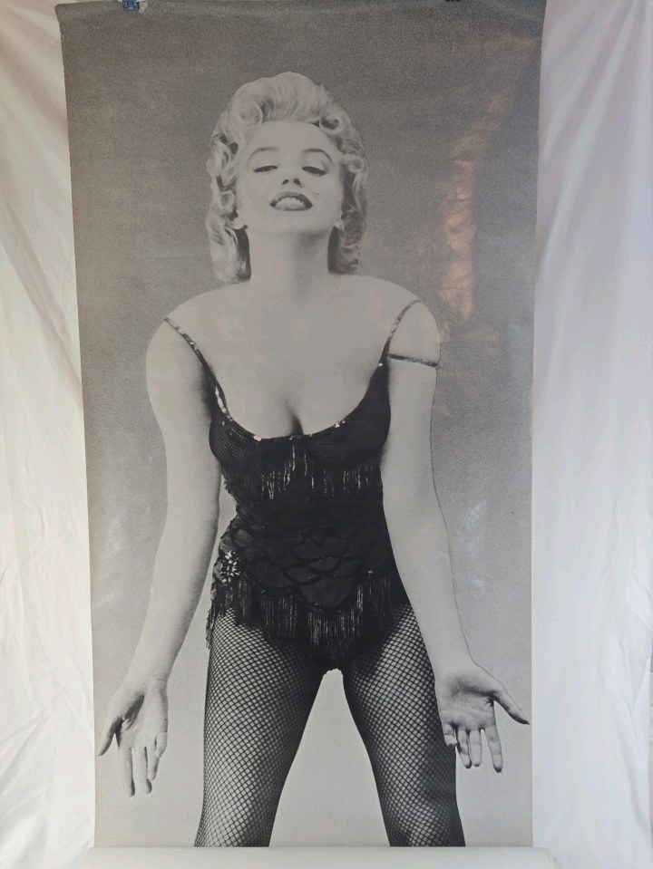 lot 240 image: 1976 Marilyn Monroe Life-Size Poster  Portal Publications Black Lingerie Pose