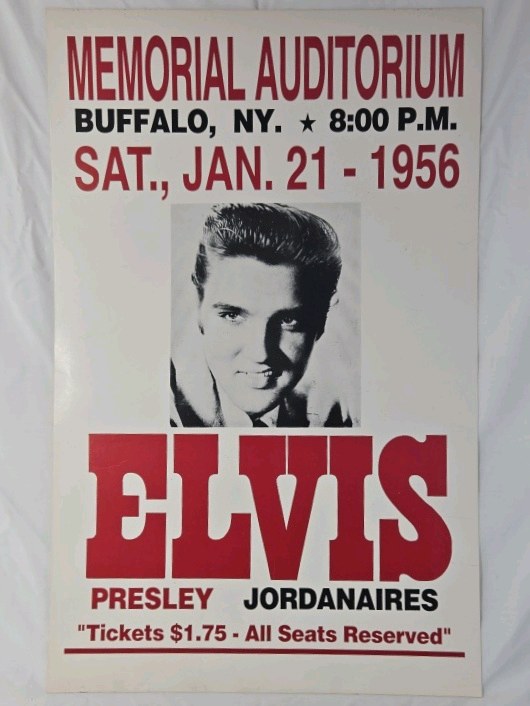 lot 242 image: 1956 Elvis Presley Concert Poster  Memorial Auditorium Buffalo NY