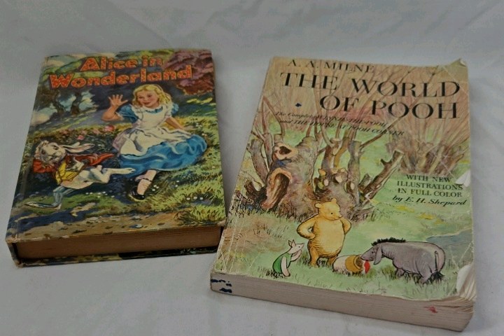 lot 261 image: Vintage Childrens Classics  Alice in Wonderland and The World of Pooh