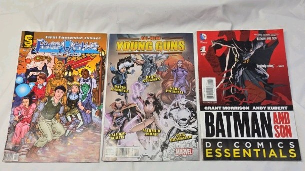 lot 269 image: Comic Magazines Lot  Space Voyage, Young Guns, and Batman and Son Essentials