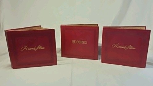 lot 273 image: intage RCA Victor 45 RPM Record Albums  Set of Three Red Binders