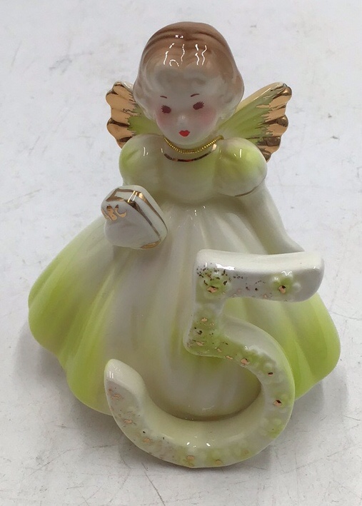 lot 29 image: Vintage Josef Birthday Angel Figurine  Number 5 Birthday Girl