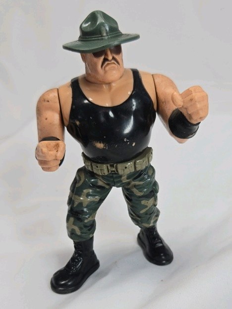 lot 291 image: 1991 LJN WWF Sgt. Slaughter Action Figure  Camo Pants Variant