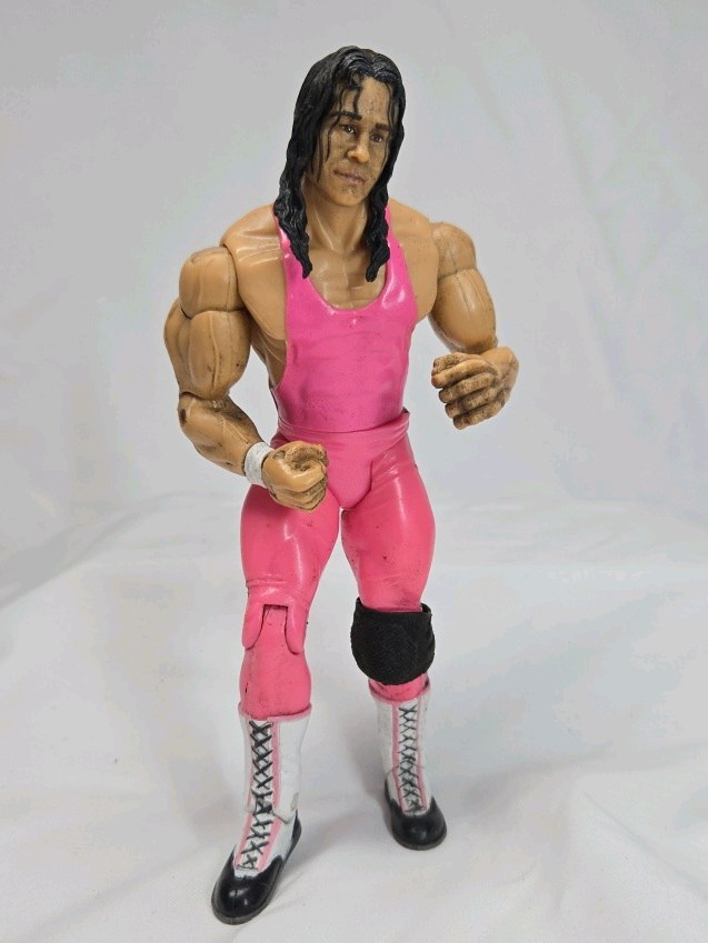 lot 297 image: 2003 WWE Brett Heart Action Figure  Pink Variant