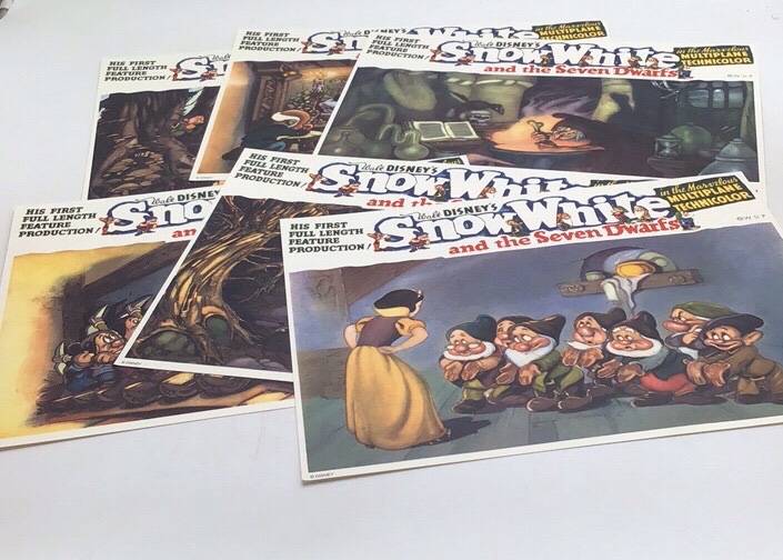 lot 44 image: Vintage Snow White Lobby Card Set