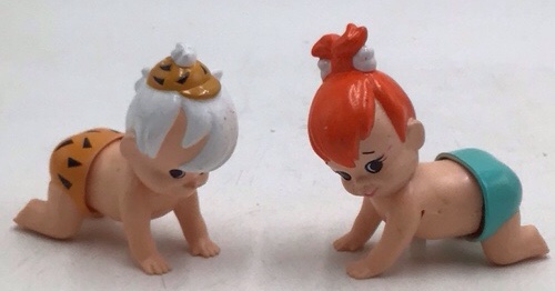 lot 49 image: Vintage Wind-Up Flintstones Toys  Pebbles and Bamm-Bamm Crawling