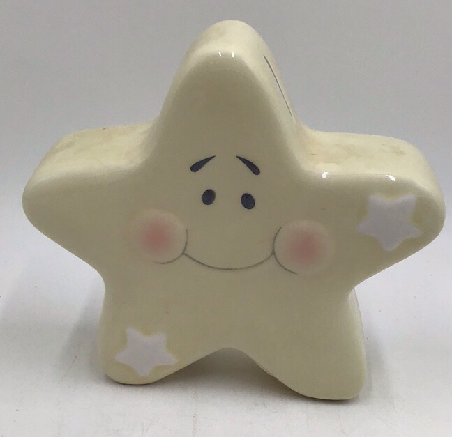 lot 54 image: Vintage Ceramic Star Piggy Bank  Smiling Face Design