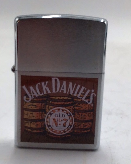 lot 7 image: Vintage Zippo Lighter  Jack Daniels Old No. 7 Barrel Design with Tin