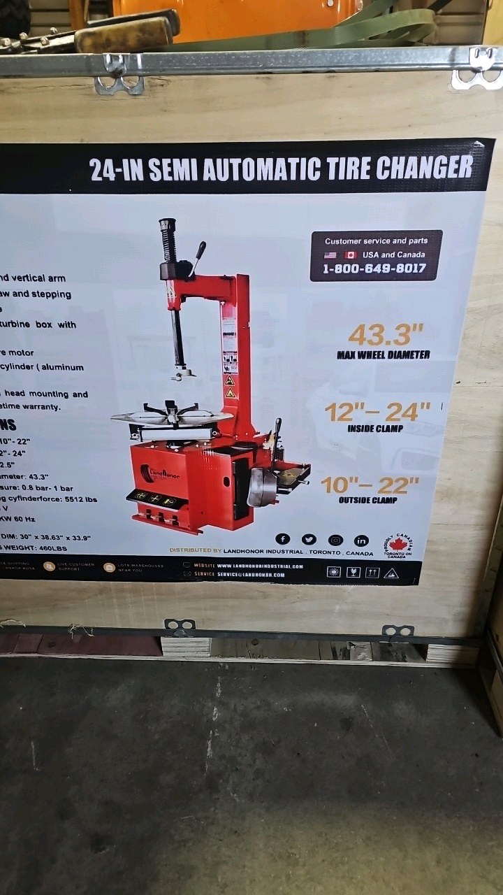 lot 104 image: 2026 Unused LandHonor 24-IN Semi Automatic Tire Changer LHR-TC24