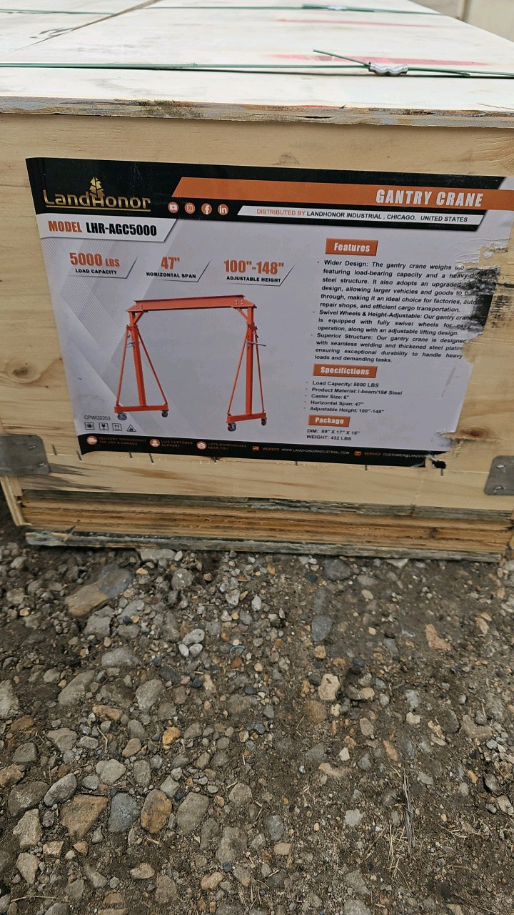 lot 175 image: 2026 Unused LandHonor 5000-LB Gantry Crane LHR-AGC5000