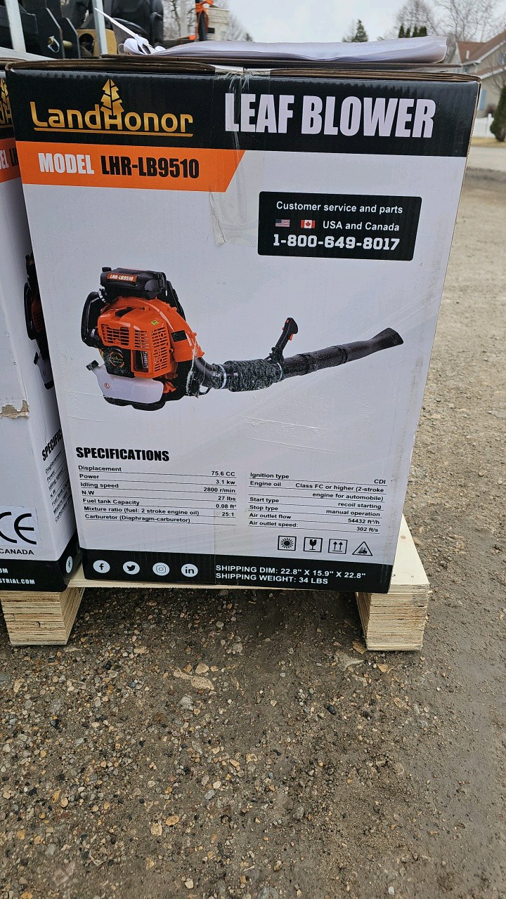 lot 205 image: 2026 Unused LandHonor Leaf Blower LHR-LB9510