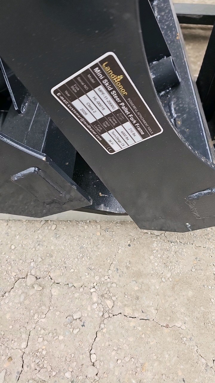 lot 211 image: 2026 Unused LandHonor Mini Skid Steer Pallet Fork Frame MPF-11-2000G