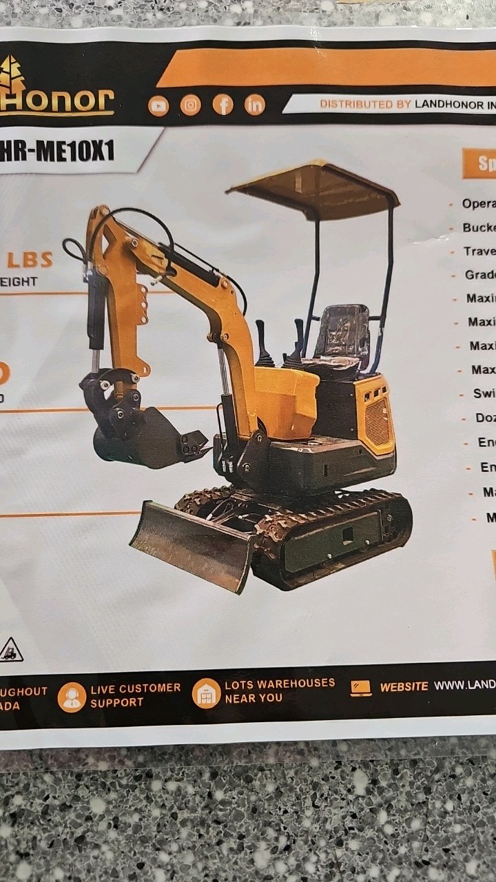 2026 Unused LandHonor Hydraulic Mini Excavator LHR-ME10X1