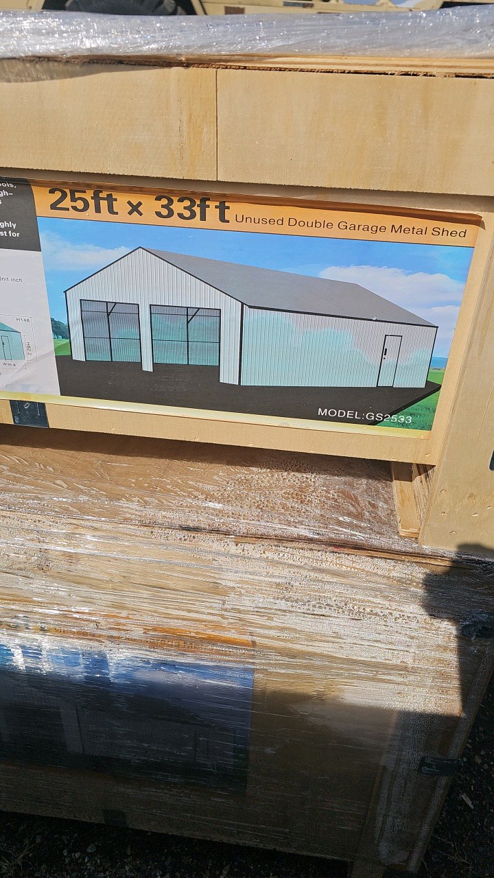 lot 96 image: SDLANCH 25FT x 33FT Double Garage Metal Shed SDL2533DGMS