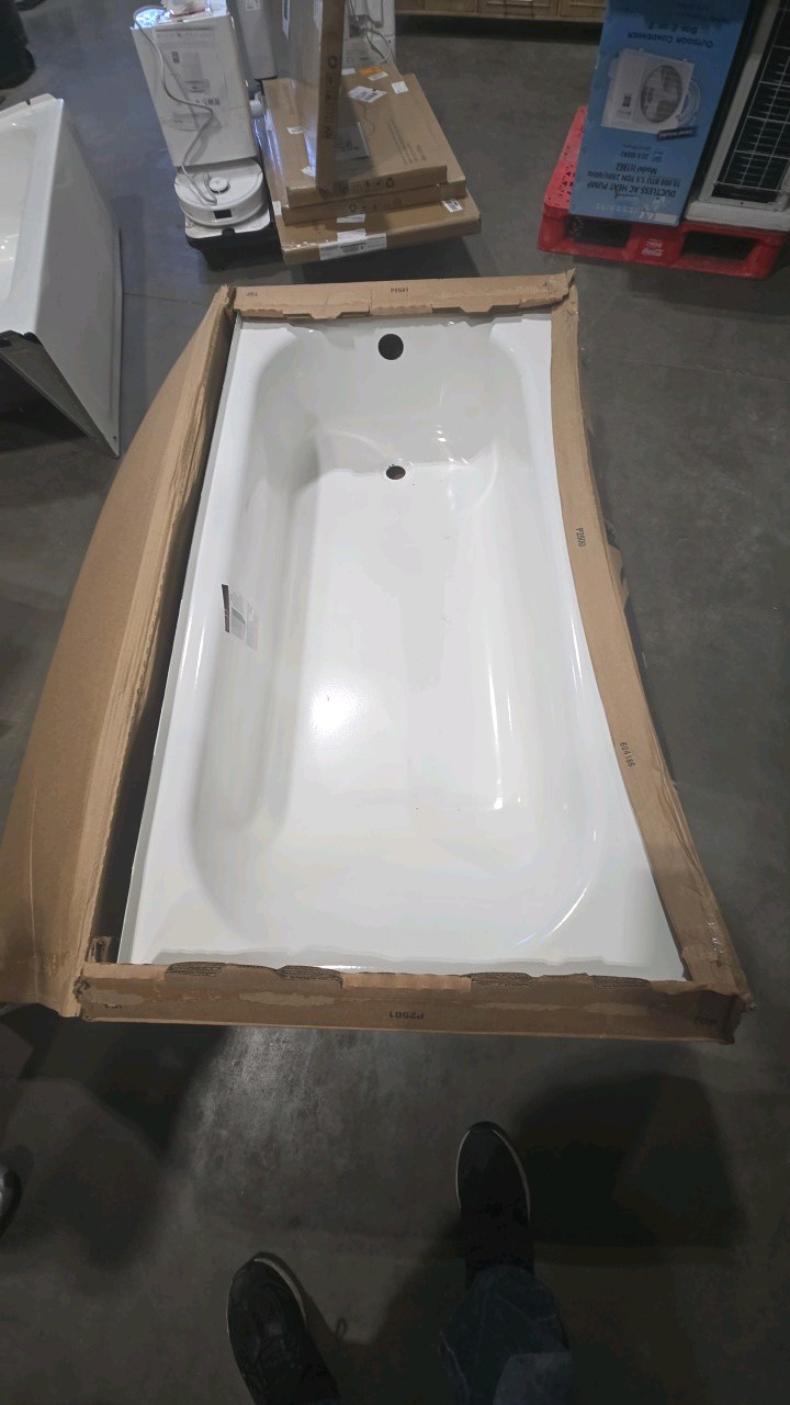lot 102 image: Bootz Industries Aloha 60 in. x 30 in. Alcove Soaking Bathtub with Right Drain in White