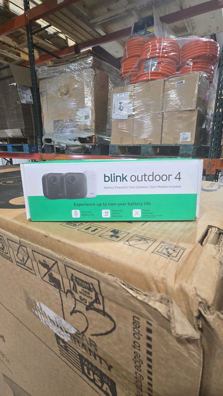 lot 135 image: Blink Outdoor 4-Core-Wireless Battery Operated Smart Security Camera System w 2-Cameras and Included Sync Module Core, Black