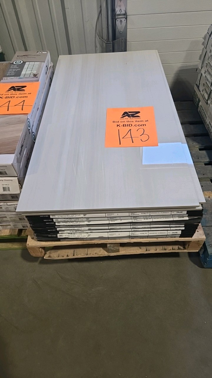 lot 143 image: (10 cases) MSI Bianco Dolomite 24 in. x 48 in. Polished Porcelain Floor and Wall Tile (160 sq. ft. )