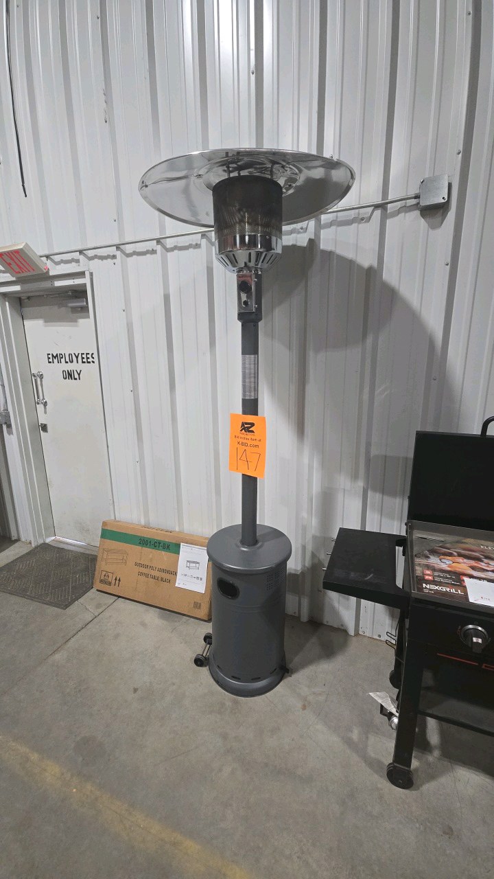 lot 147 image: Nexgrill Sundara 48,000 BTU Matte Grey Propane Standing Patio Heater with Wheels